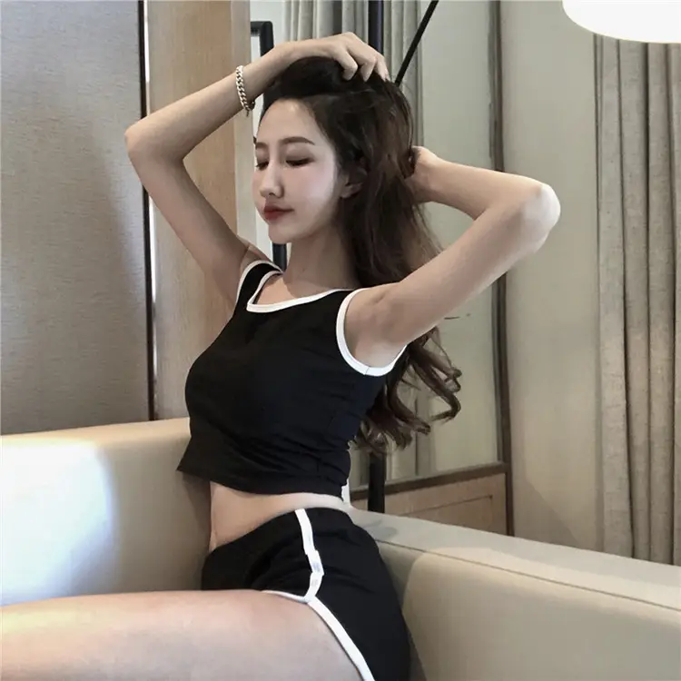 Pink Korean Style Vest Shorts Set for Women — feature 2