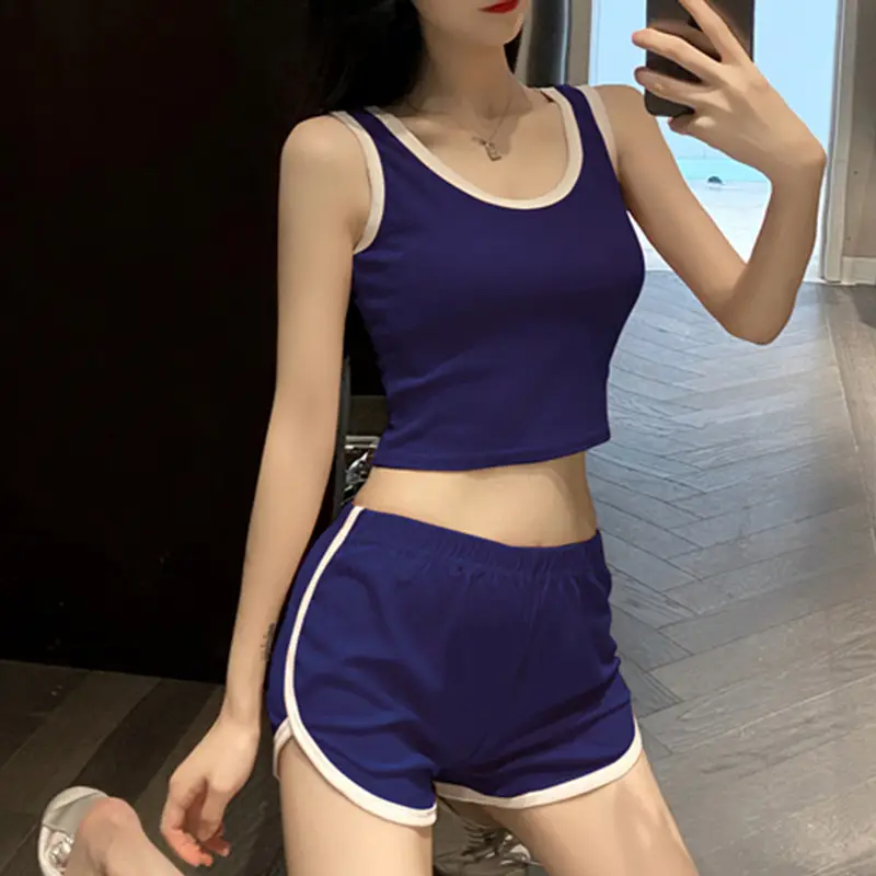 Pink Korean Style Vest Shorts Set for Women - Image 5