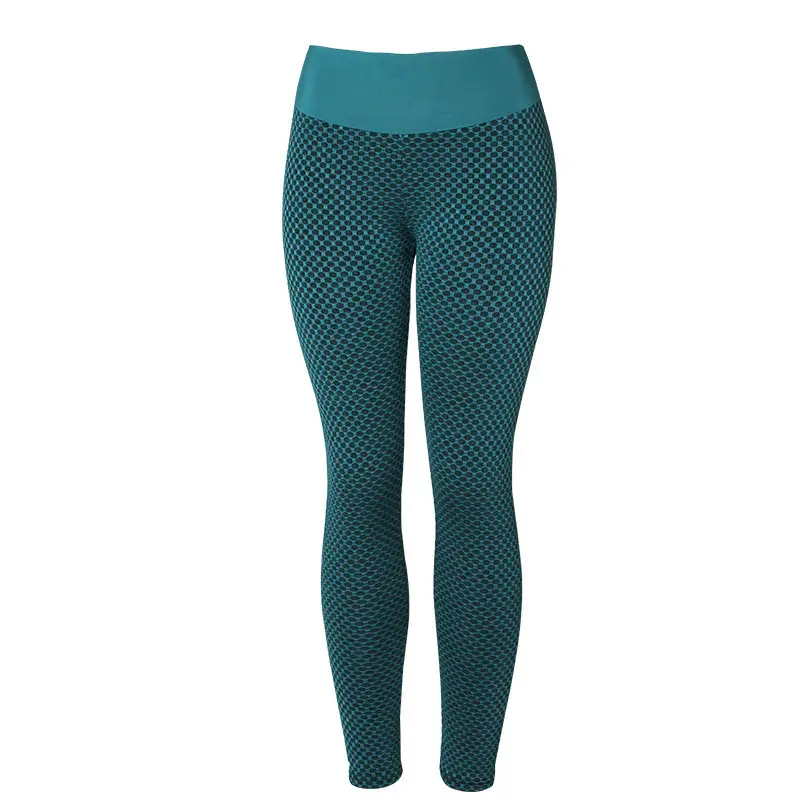 European Size Honeycomb Jacquard Yoga Pants for Women - Image 4