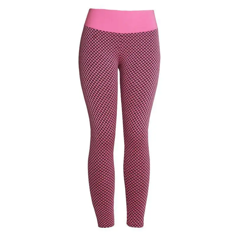 European Size Honeycomb Jacquard Yoga Pants for Women - Image 5