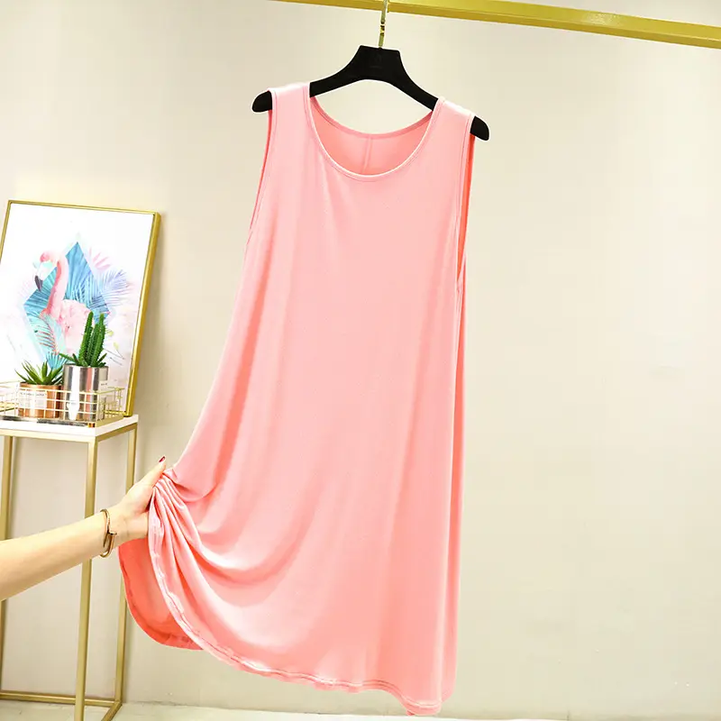Modal Crewneck Slip Skirt Plus Size Spring Summer - Image 10