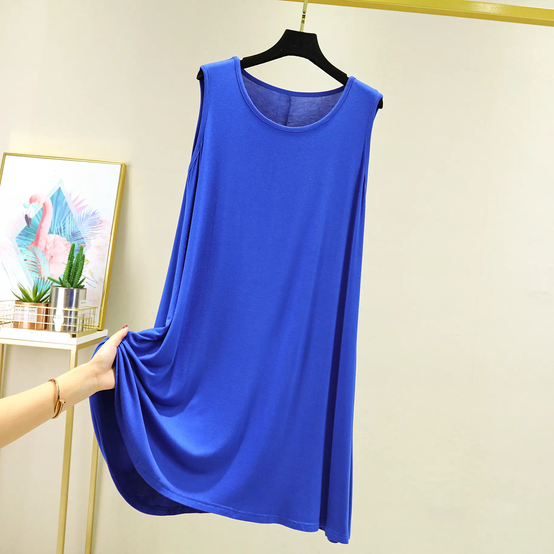 Modal Crewneck Slip Skirt Plus Size Spring Summer - Image 6