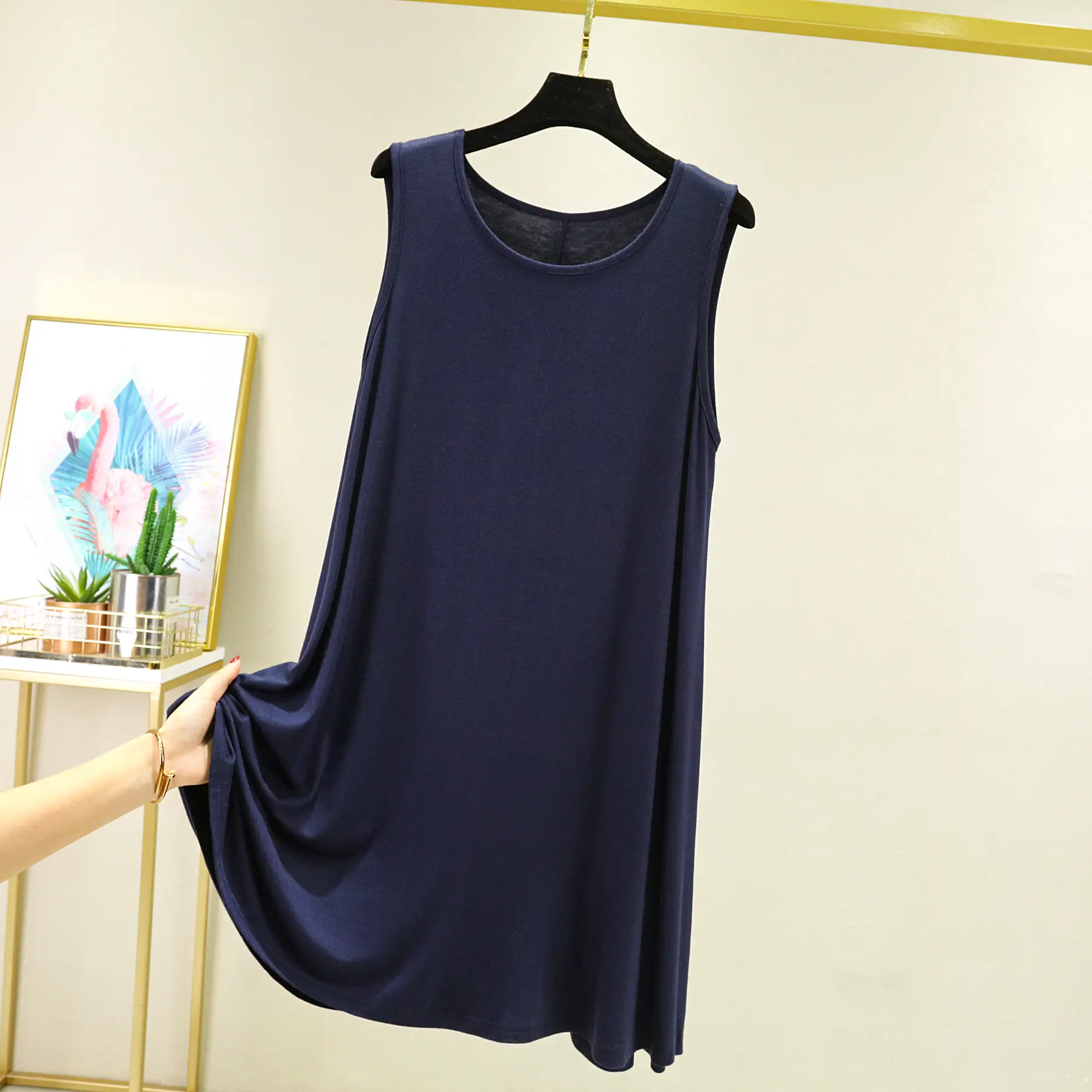 Modal Crewneck Slip Skirt Plus Size Spring Summer - Image 7