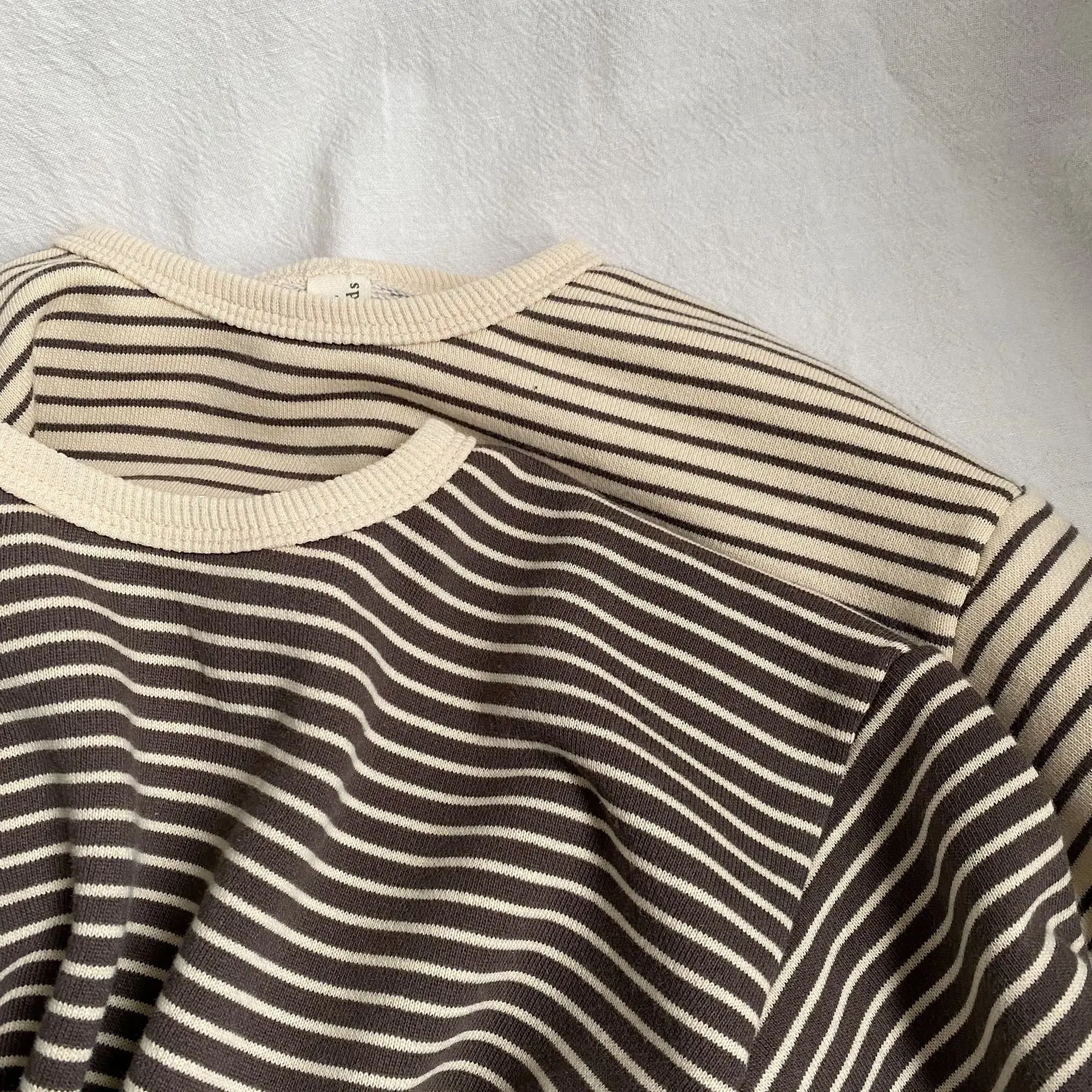 Kids Korean Style Striped Hemmed Sweatshirt - Image 4