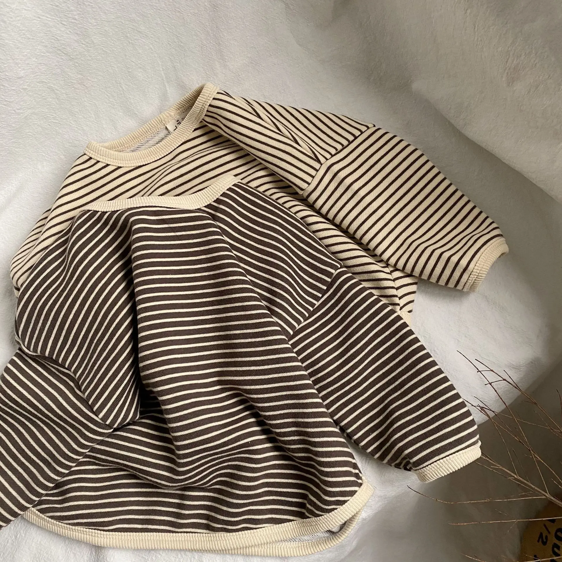 Kids Korean Style Striped Hemmed Sweatshirt - Image 6