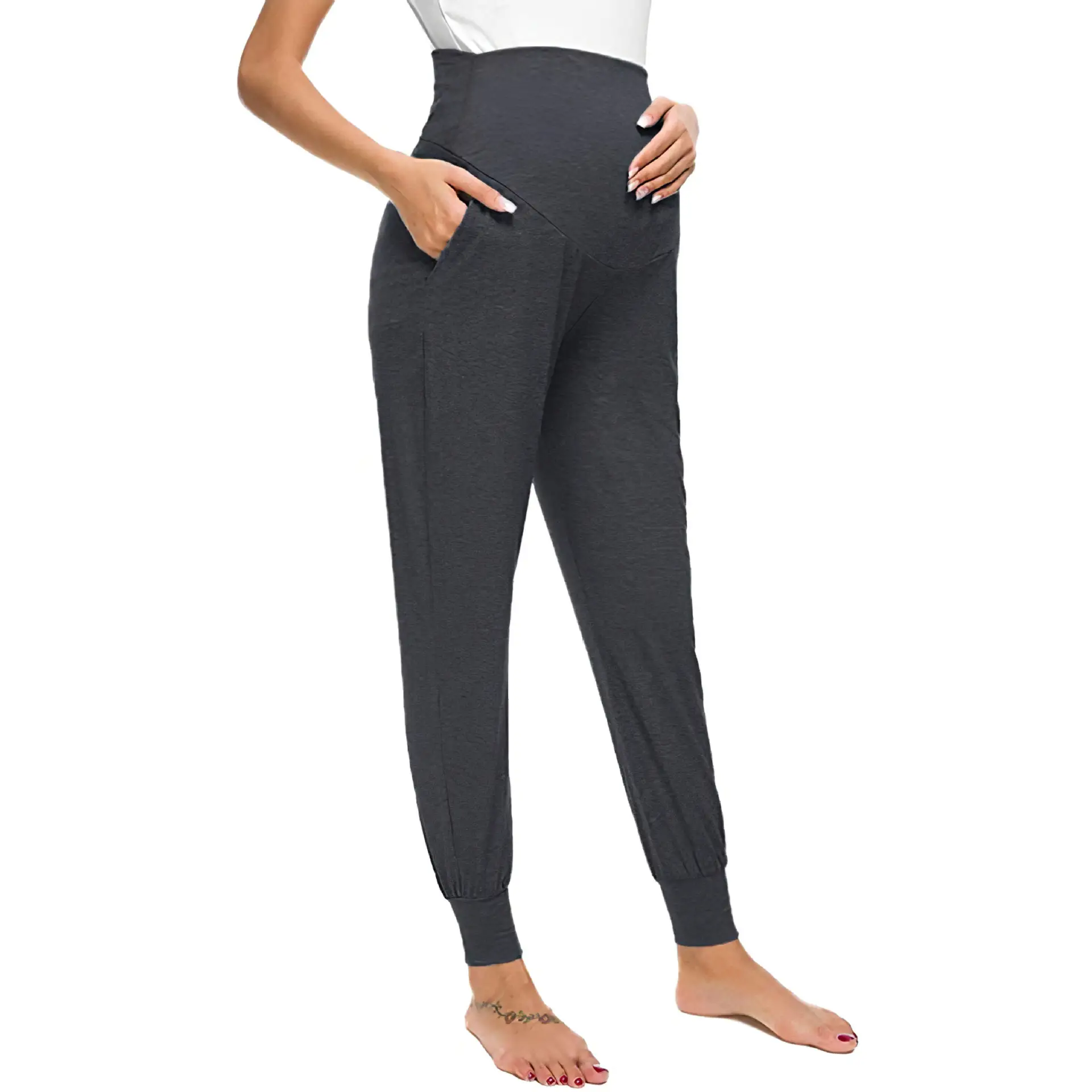 Green Maternity Yoga Pants for Pregnant Women - Image 12