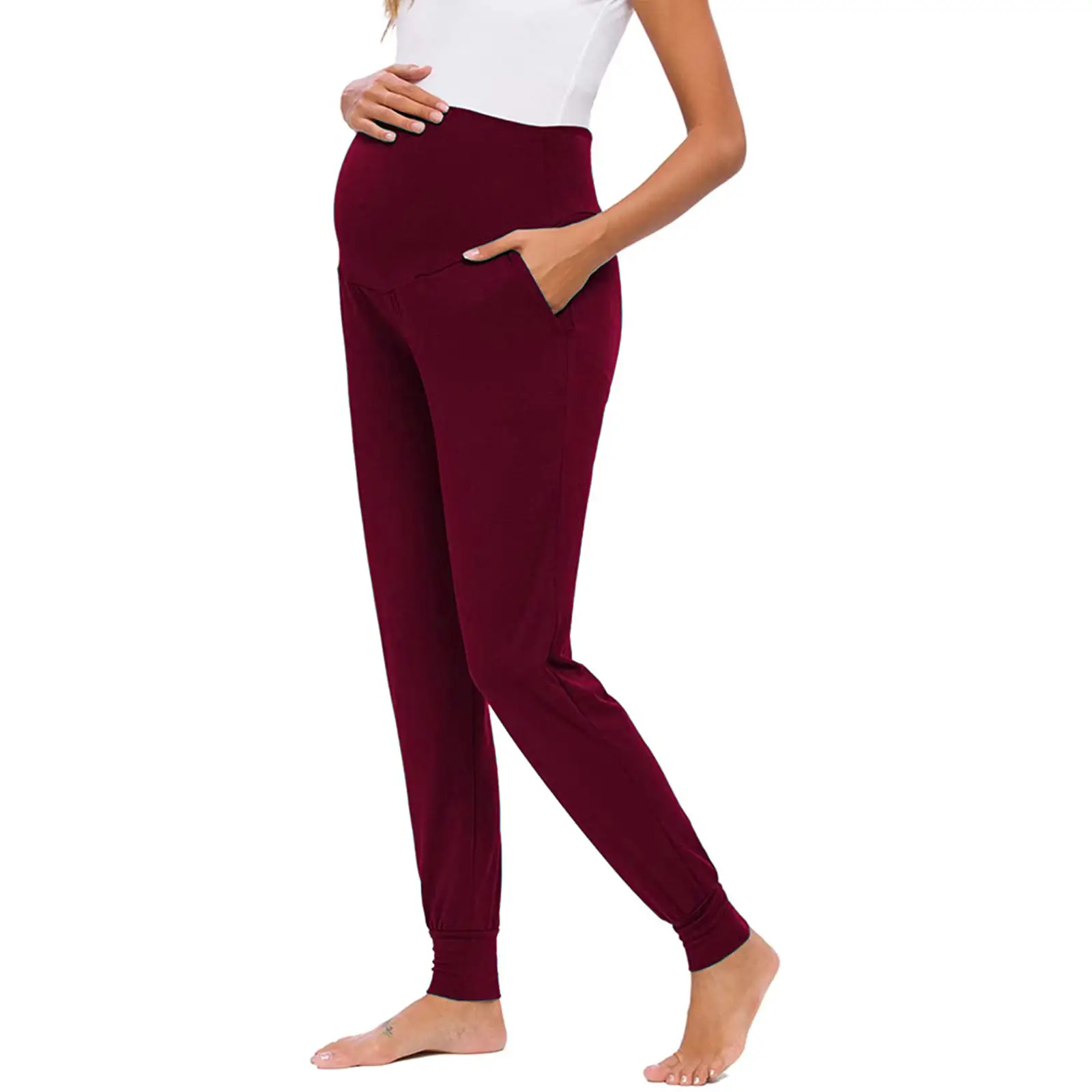 Green Maternity Yoga Pants for Pregnant Women - Image 10