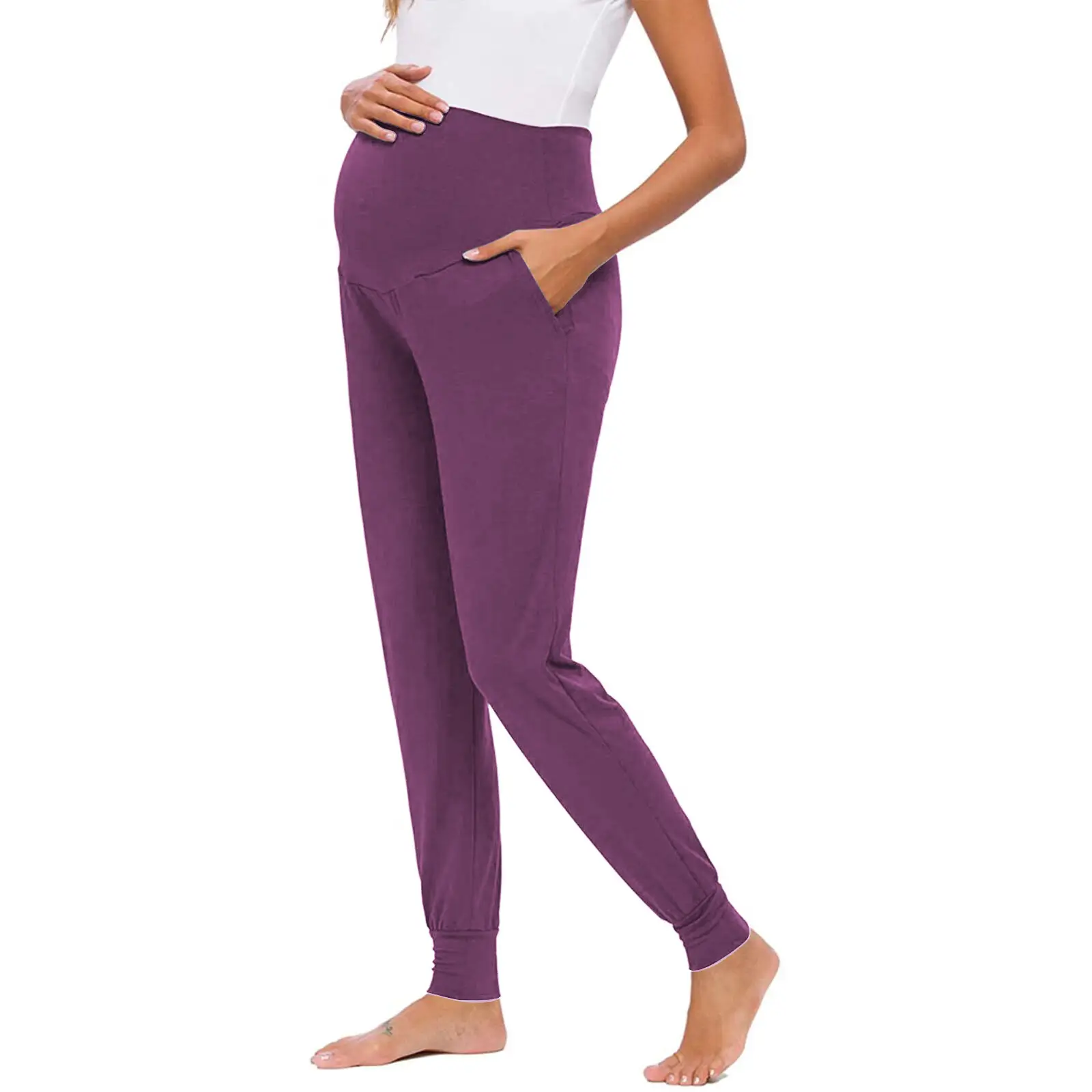 Green Maternity Yoga Pants for Pregnant Women - Image 7