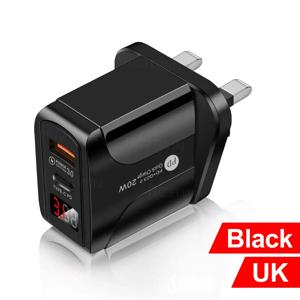 20W iPhone 12 QC3.0 Charging Head Black EU - Image 2