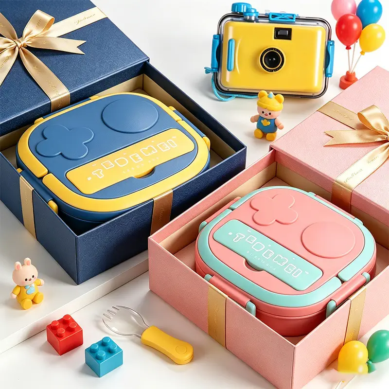 Children's Food Storage Box, Small Supplementary Food Container, School Cafeteria Lunch Box, Portable Stainless Steel Lunch Box, Sealed and Insulated, Cartoon Design