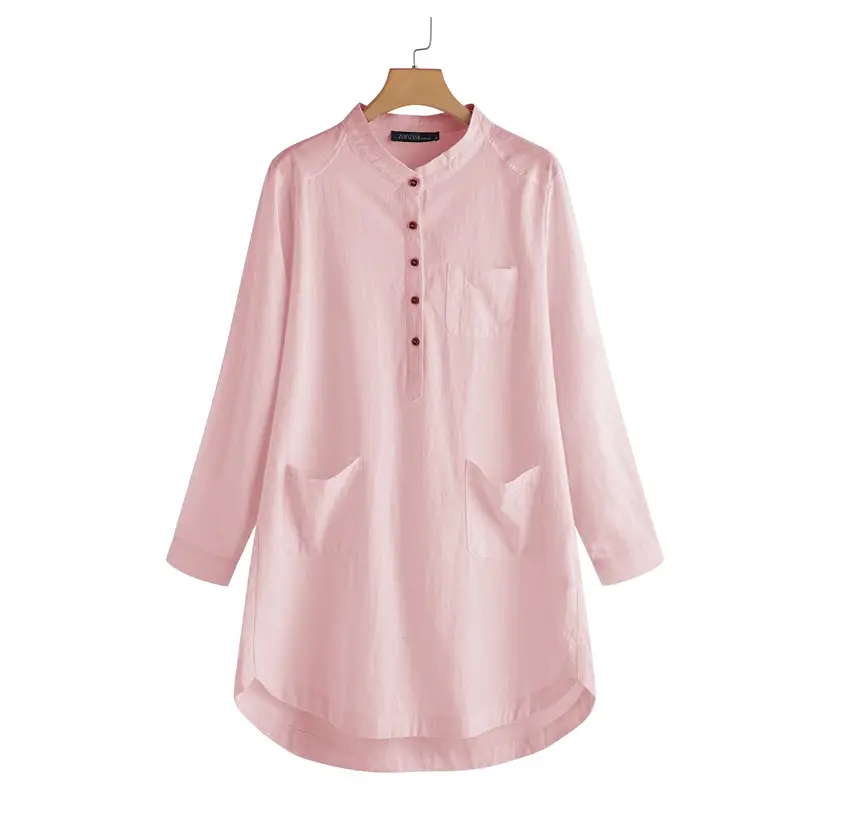 24" Long Sleeve Cotton Linen Kurta for Women Large — feature 15