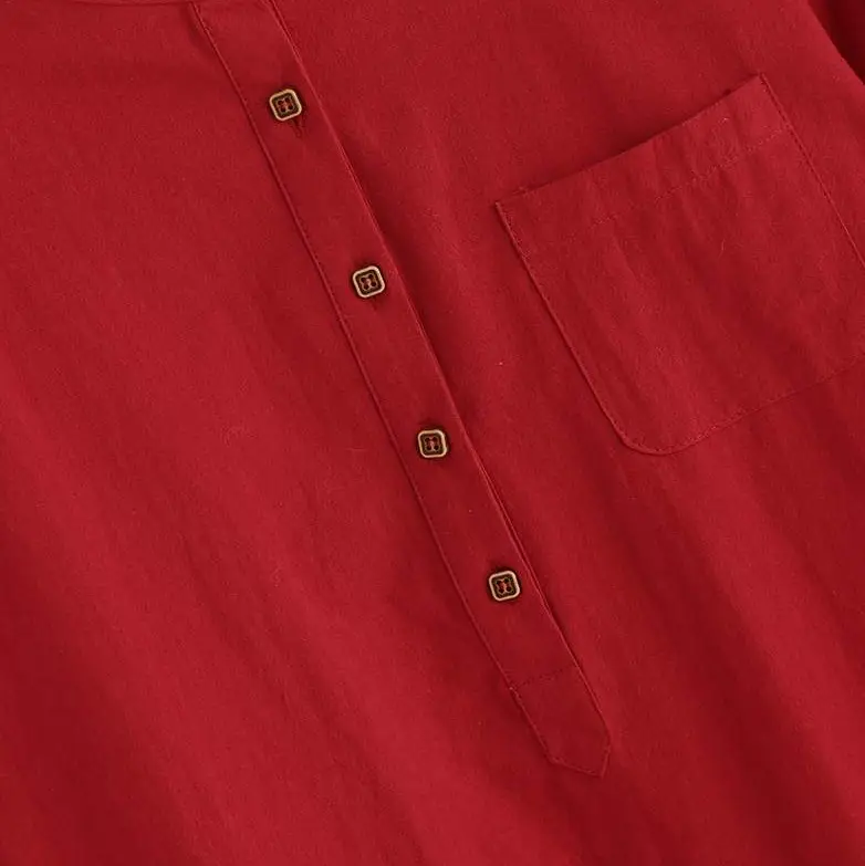 24" Long Sleeve Cotton Linen Kurta for Women Large — feature 18