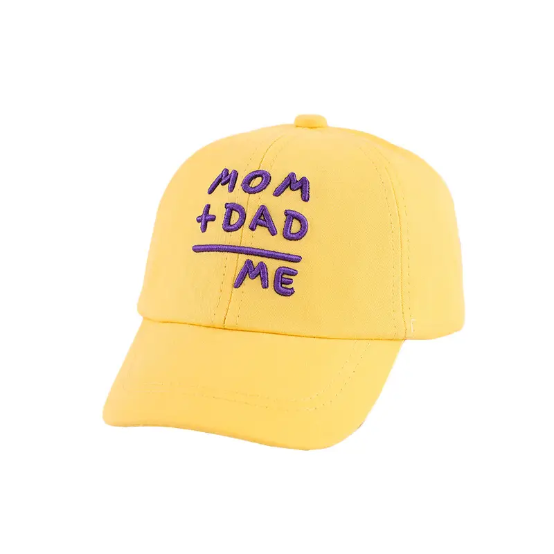 Yellow Mom Dad Me Peaked Cap for Boys Girls - Image 13