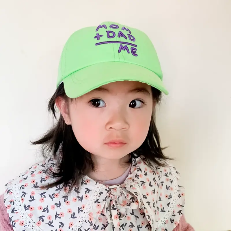 Yellow Mom Dad Me Peaked Cap for Boys Girls — feature 12