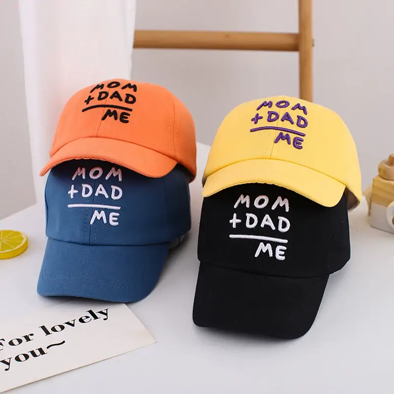 Yellow Mom Dad Me Peaked Cap for Boys Girls — feature 27