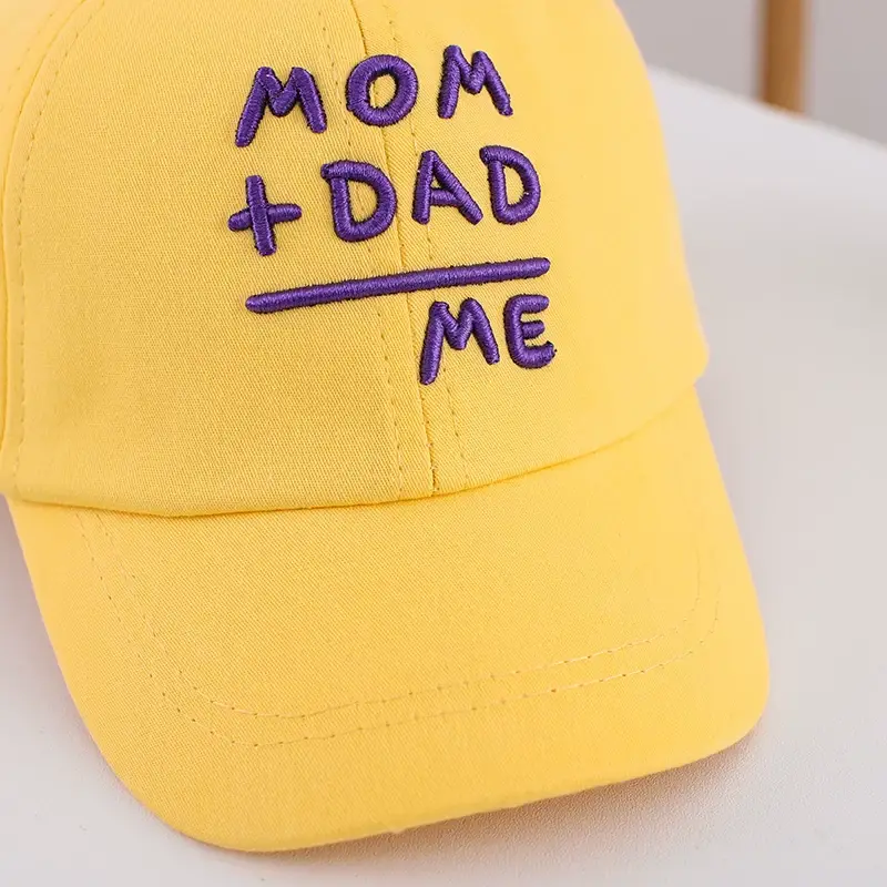 Yellow Mom Dad Me Peaked Cap for Boys Girls — feature 29