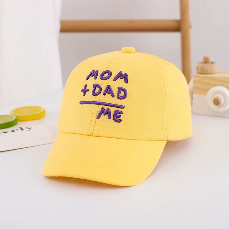 Yellow Mom Dad Me Peaked Cap for Boys Girls — feature 33