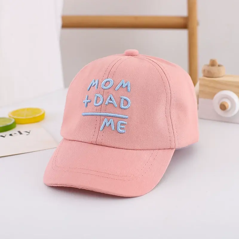 Yellow Mom Dad Me Peaked Cap for Boys Girls — feature 34