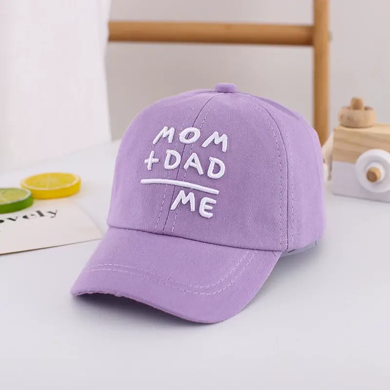 Yellow Mom Dad Me Peaked Cap for Boys Girls — feature 35