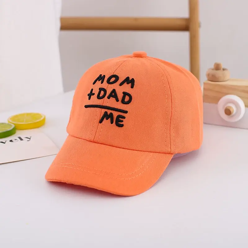 Yellow Mom Dad Me Peaked Cap for Boys Girls — feature 37