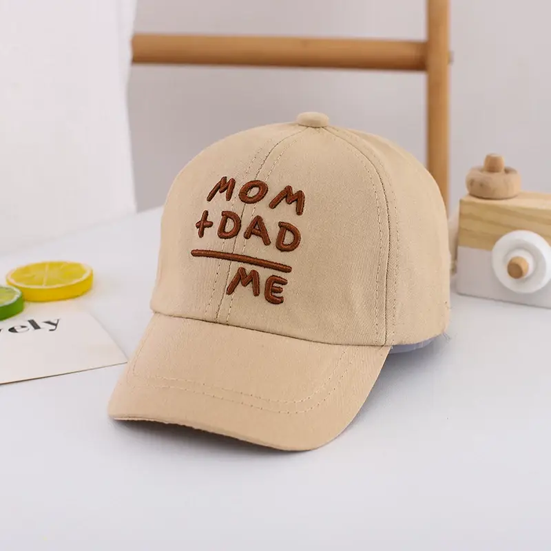 Yellow Mom Dad Me Peaked Cap for Boys Girls — feature 40