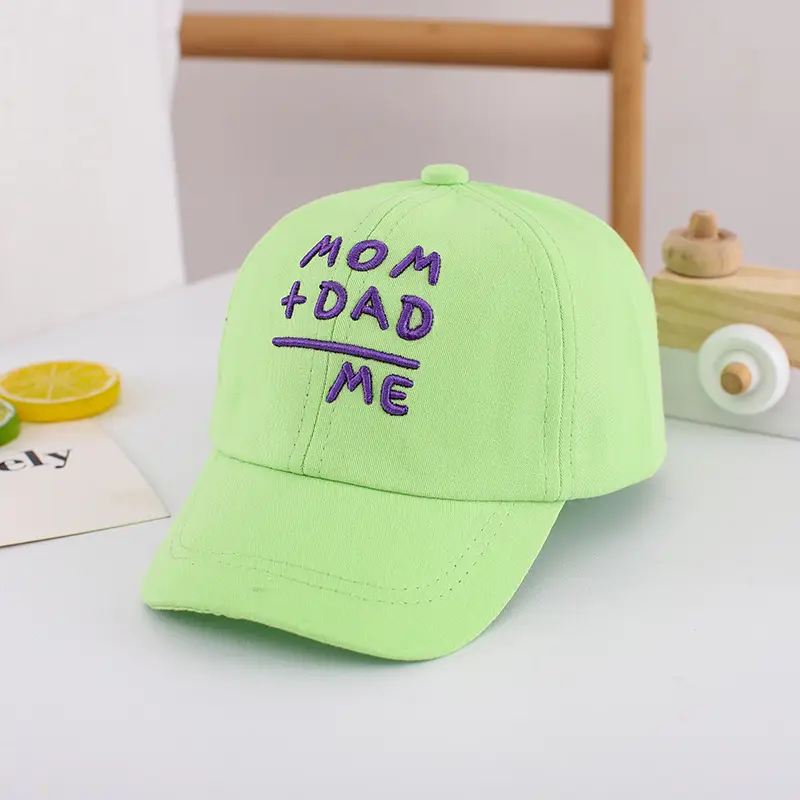 Yellow Mom Dad Me Peaked Cap for Boys Girls - Image 5