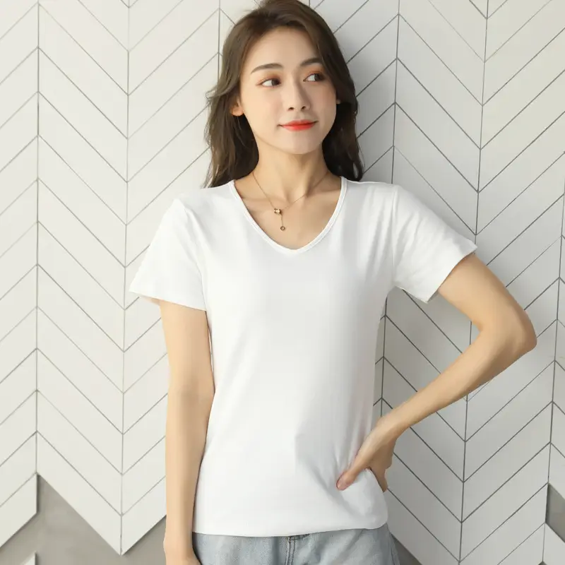 Women Black V Neck T-Shirt Large Summer Wear - Image 2