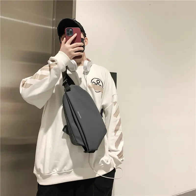 Men's Waterproof Crossbody Bag Black Multifunctional - Image 6