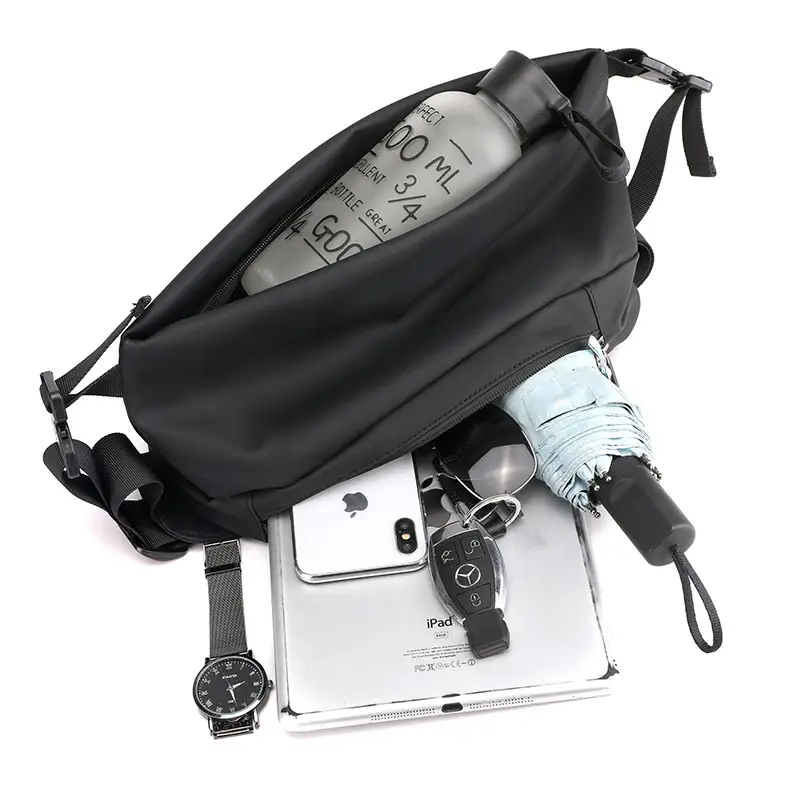 Men's Waterproof Crossbody Bag Black Multifunctional - Image 9