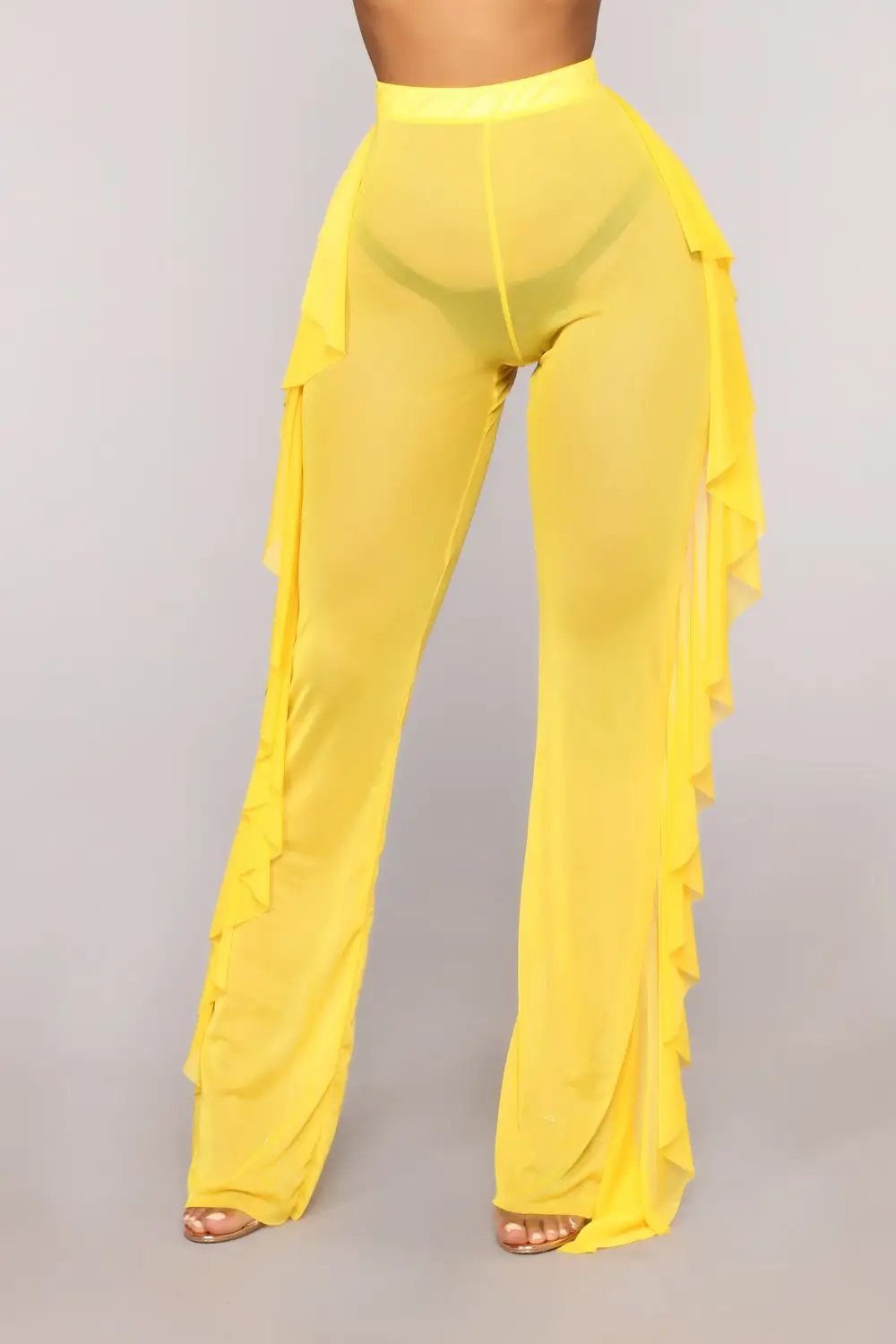2021 Ruffled See-through Mesh Women's Pants 5 Yards - Image 13