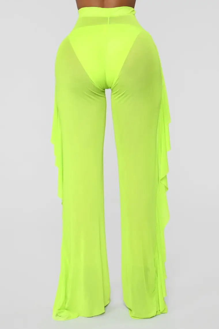 2021 Ruffled See-through Mesh Women's Pants 5 Yards - Image 4