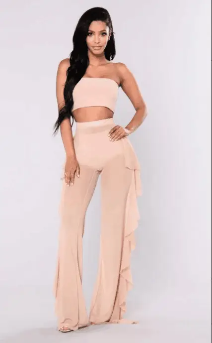 2021 Ruffled See-through Mesh Women's Pants 5 Yards - Image 7