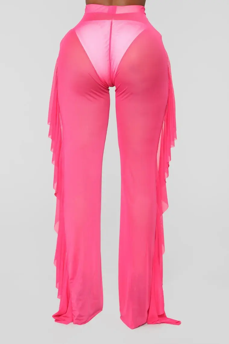 2021 Ruffled See-through Mesh Women's Pants 5 Yards - Image 8