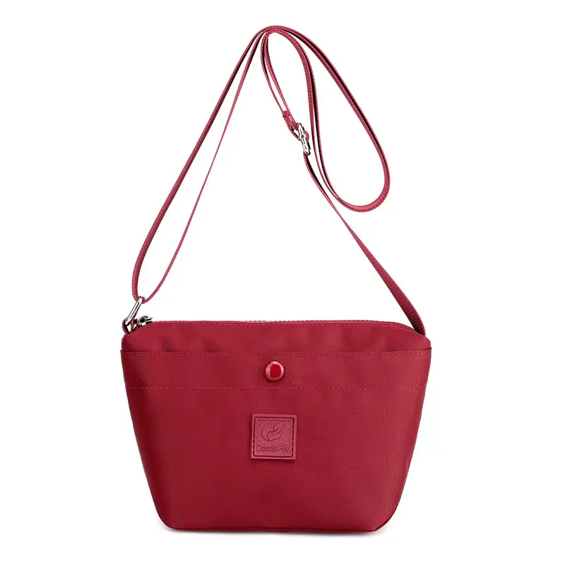 Green Nylon Women's Shoulder Bag with Zipper Compartment - Image 8