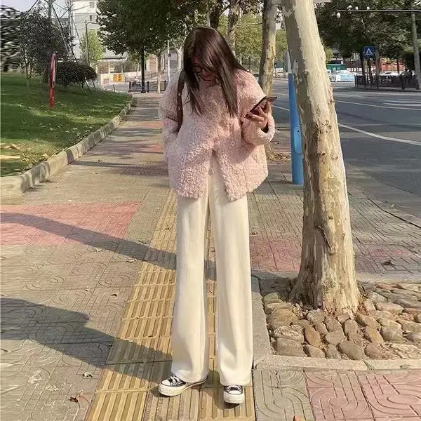 Women's Wide Leg Pants Thin Draping High Waist Casual Set - Image 7