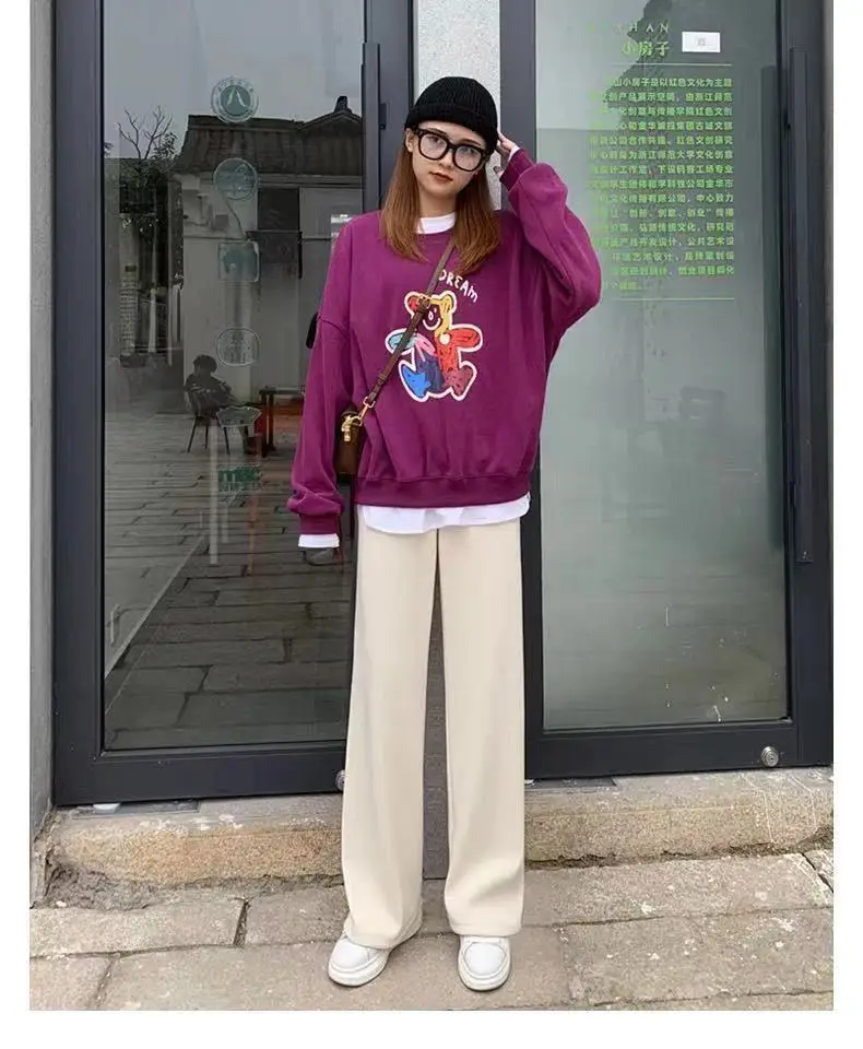 Women's Wide Leg Pants Thin Draping High Waist Casual Set — feature 13