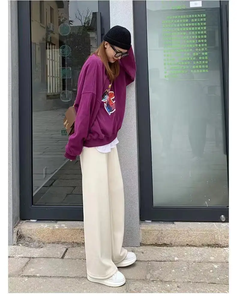 Women's Wide Leg Pants Thin Draping High Waist Casual Set — feature 14