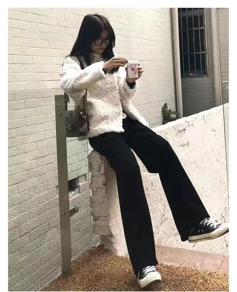 Women's Wide Leg Pants Thin Draping High Waist Casual Set — feature 16