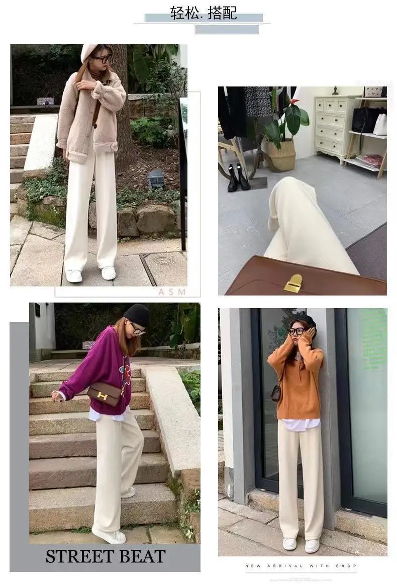 Women's Wide Leg Pants Thin Draping High Waist Casual Set — feature 2