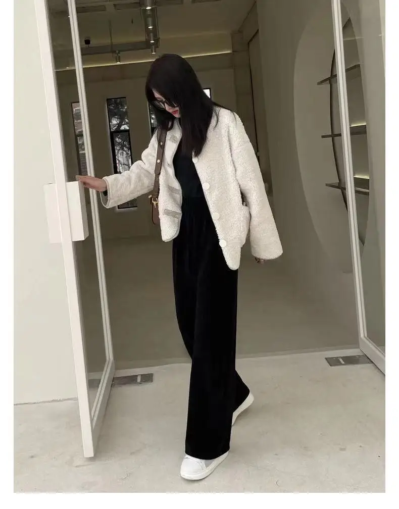 Women's Wide Leg Pants Thin Draping High Waist Casual Set — feature 20
