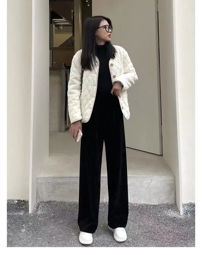 Women's Wide Leg Pants Thin Draping High Waist Casual Set — feature 21