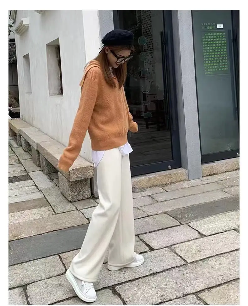 Women's Wide Leg Pants Thin Draping High Waist Casual Set — feature 9