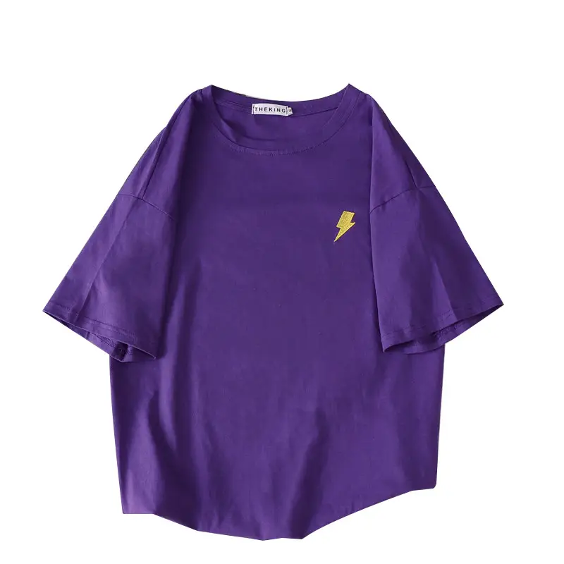 Purple Loose Fleece T-Shirt Women Summer Wear - Image 10