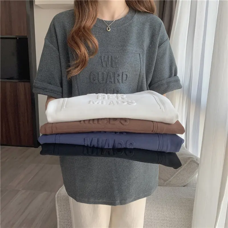 2024 Summer Plus Size Loose Letter Print T-Shirt — feature 11
