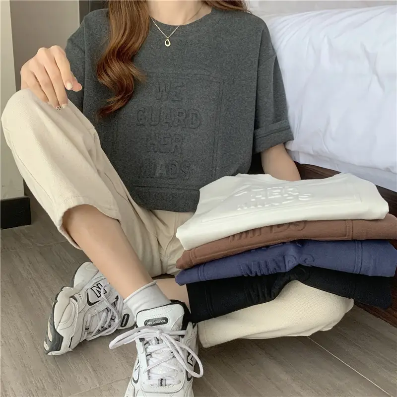 2024 Summer Plus Size Loose Letter Print T-Shirt — feature 12