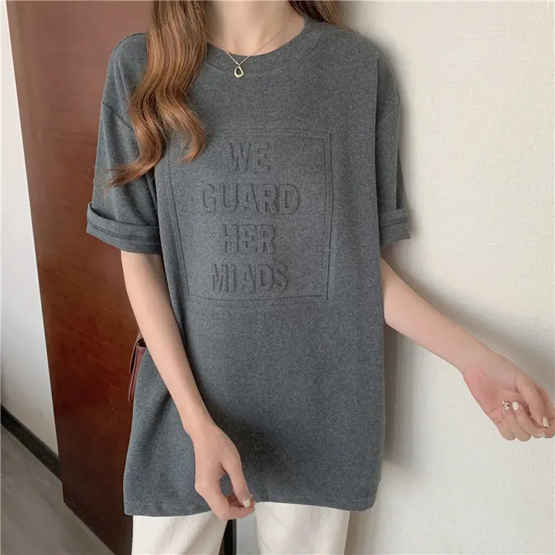 2024 Summer Plus Size Loose Letter Print T-Shirt — feature 15