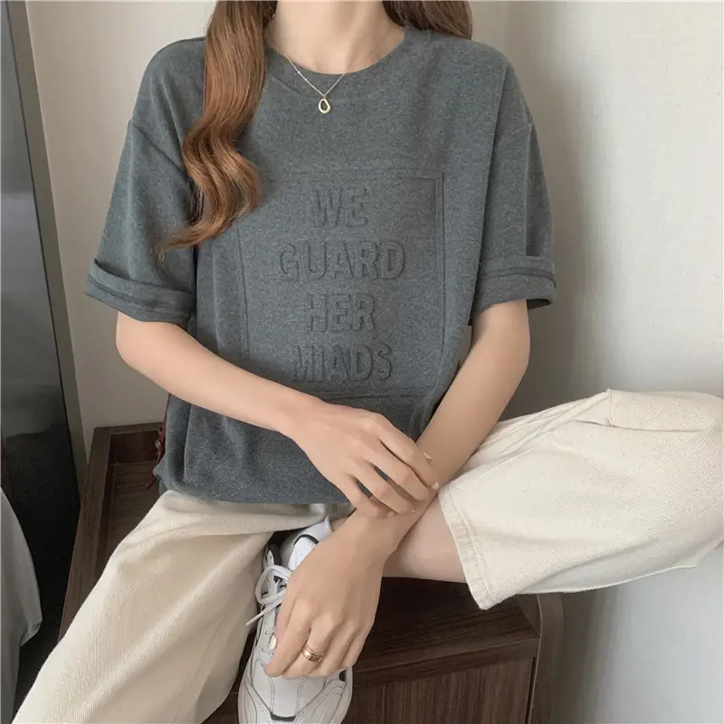 2024 Summer Plus Size Loose Letter Print T-Shirt — feature 16