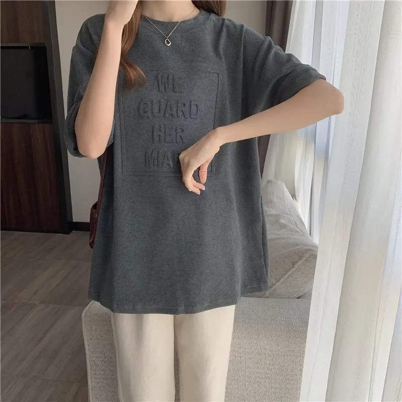 2024 Summer Plus Size Loose Letter Print T-Shirt — feature 19
