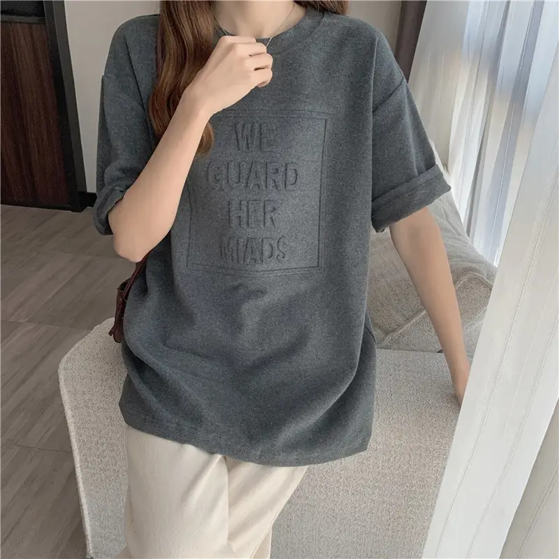 2024 Summer Plus Size Loose Letter Print T-Shirt — feature 20