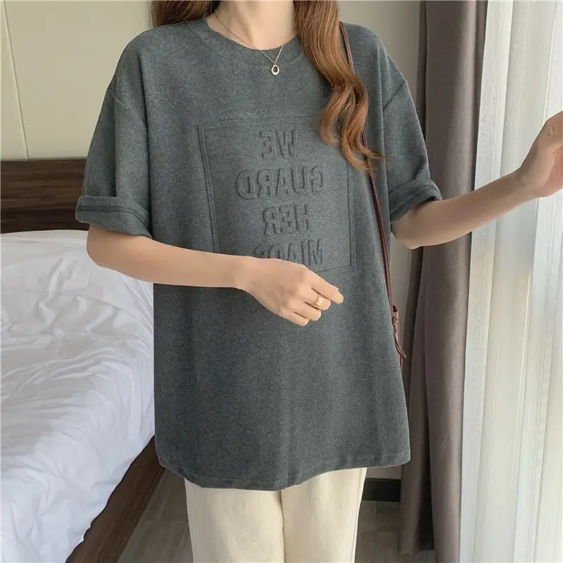 2024 Summer Plus Size Loose Letter Print T-Shirt — feature 21